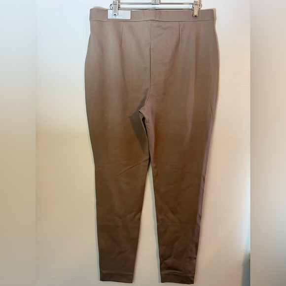 NWT Chico's Tan Faux-Leather Front Ponte Leggings Size L/12 - Picture 5 of 15